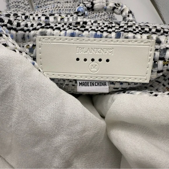 BlankNYC Tweed Fitted Zipper Moto Jacket Sz M - Picture 7 of 7